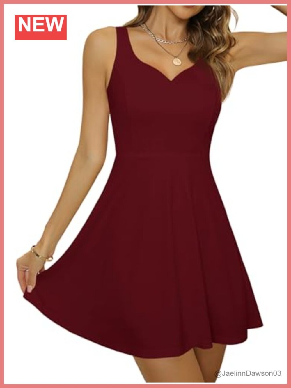 Missufe Women Sleeveless Sweetheart Fit Flare A-Line Swing Party Mini Tank Dress